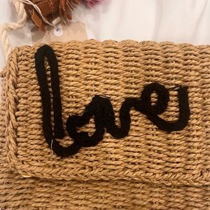 ZARA | Straw purse "LOVE"